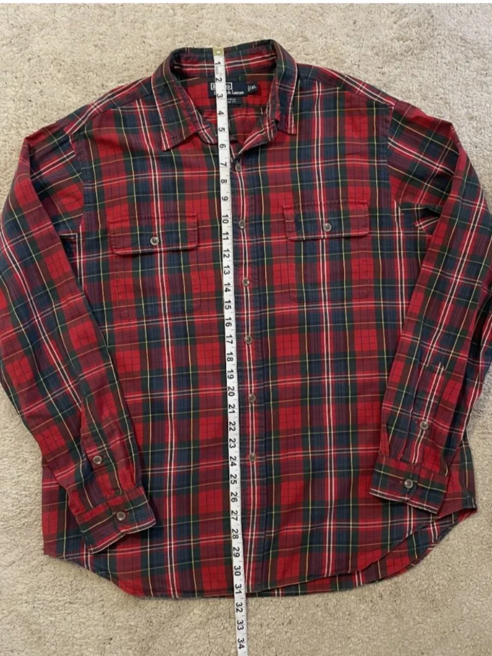 Polo Ralph Lauren Mens Sz XL Whitfield Classic Fit LS Shirt Plaid w/ Pony Preppy